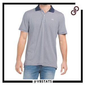 Southern Tide Fort Frederick Stripe Polo Navy‎ and White Size XXL